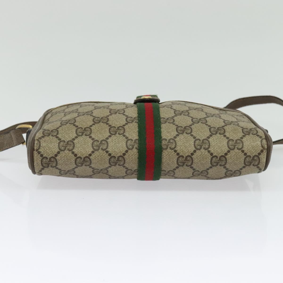 GUCCI GG Supreme Web Sherry Line Bag PVC Beige Red Green 89 02 055 Auth BA5454