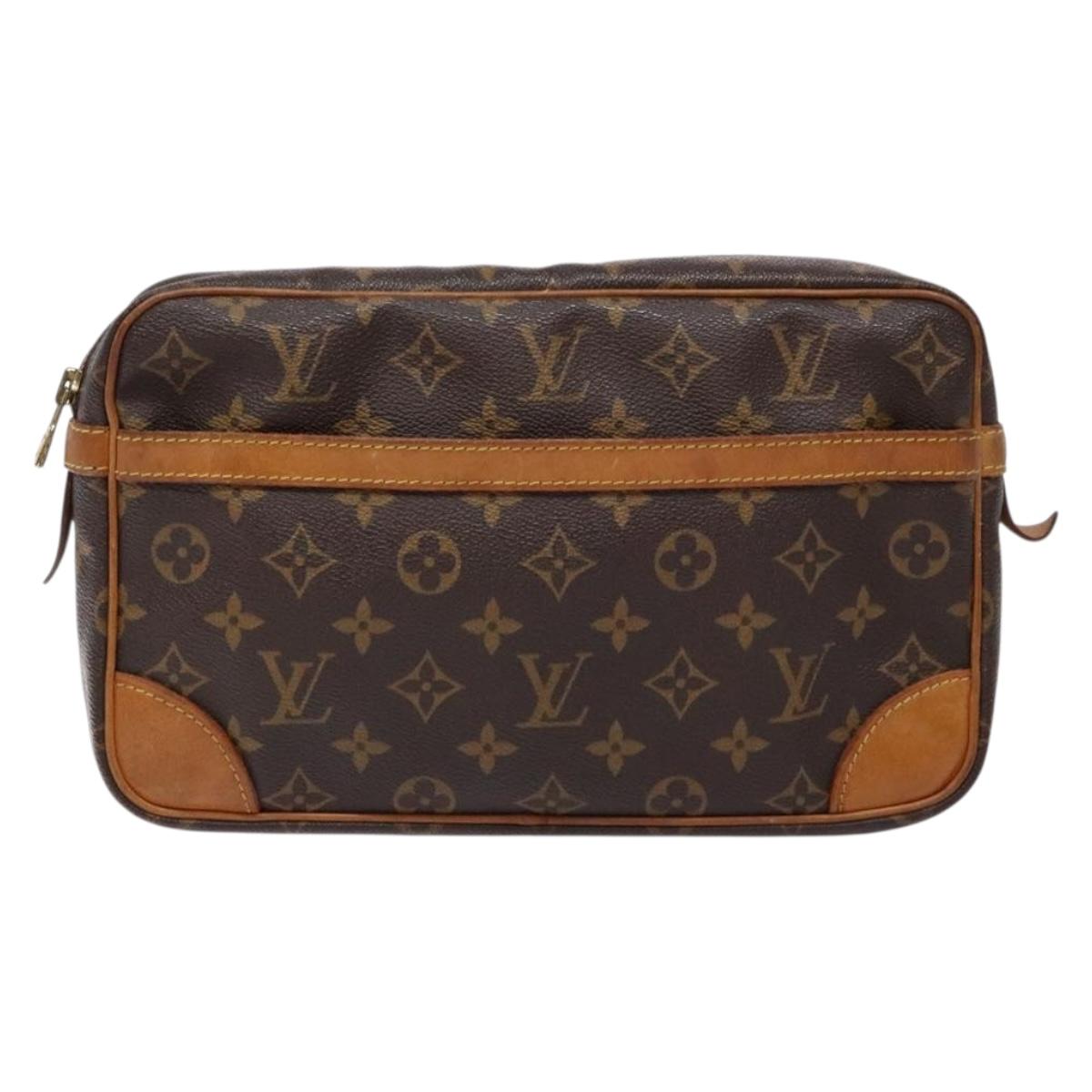 LOUIS VUITTON Monogram Compiegne 28 Clutch Bag M51845 LV Auth BA5459