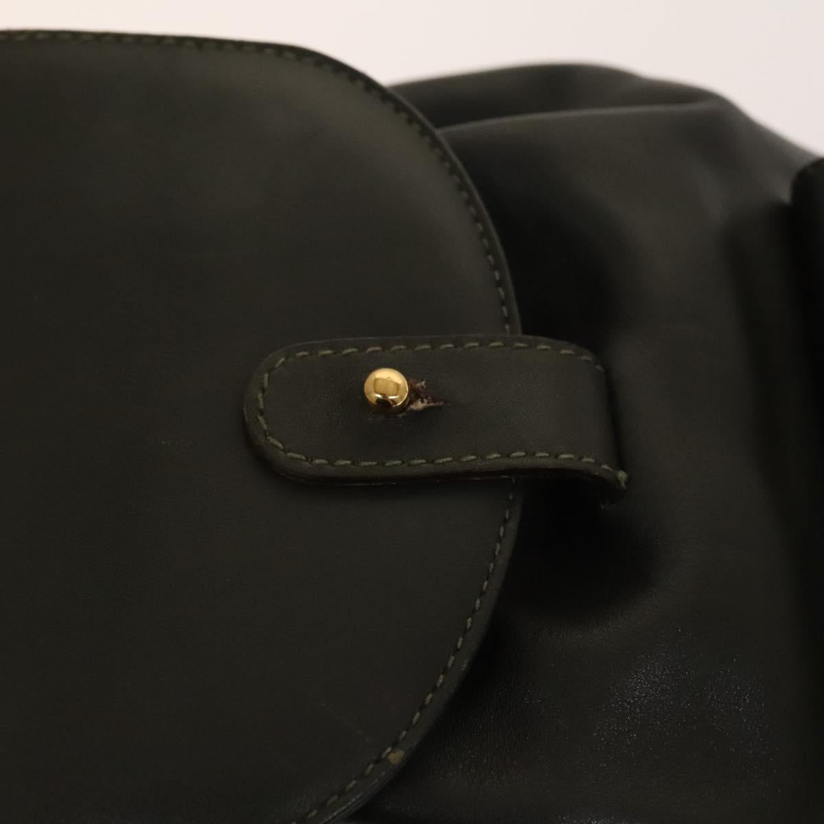 GUCCI Bamboo Backpack Leather Outlet Khaki Gold 003 3444 0030 Auth BA5469