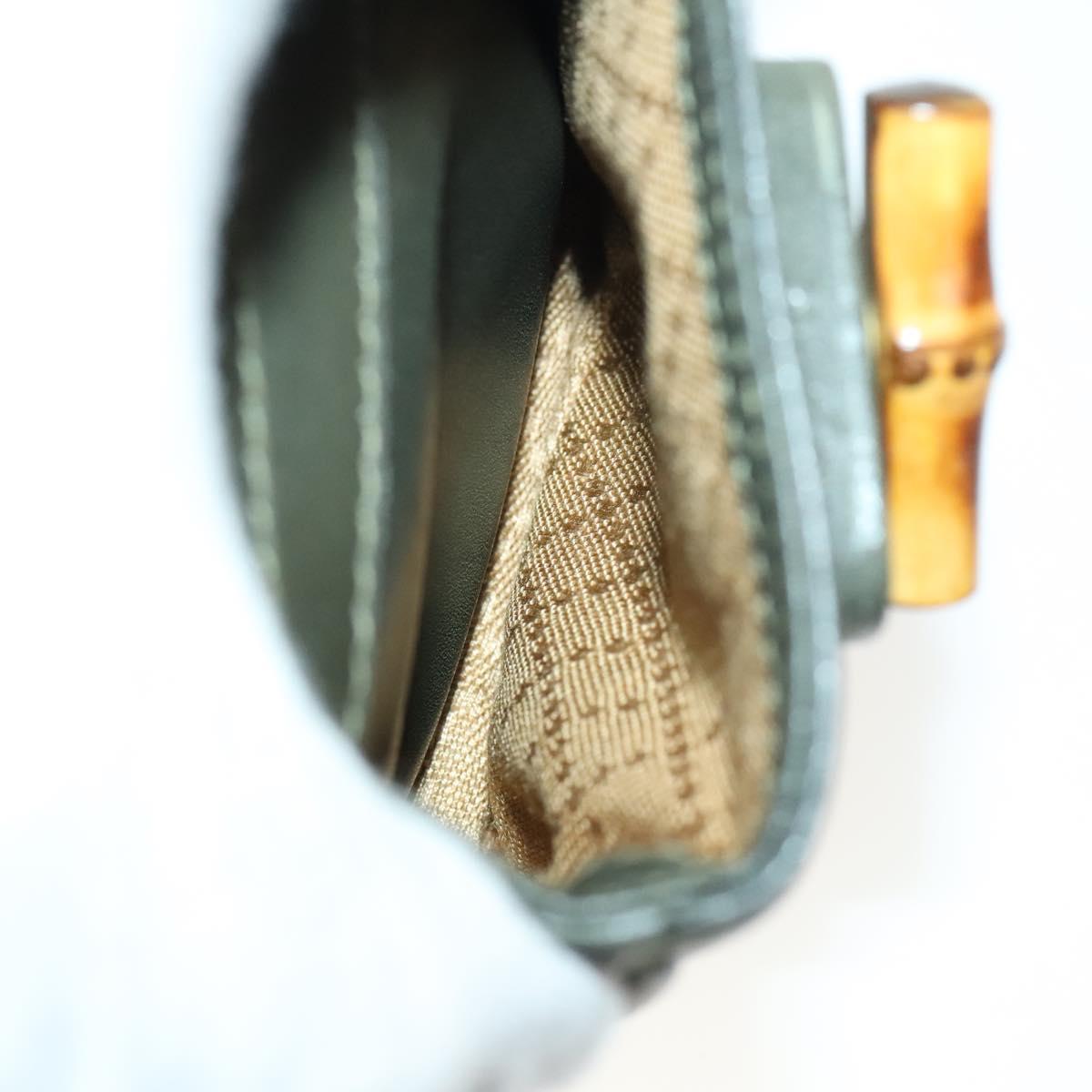 GUCCI Bamboo Backpack Leather Outlet Khaki Gold 003 3444 0030 Auth BA5469