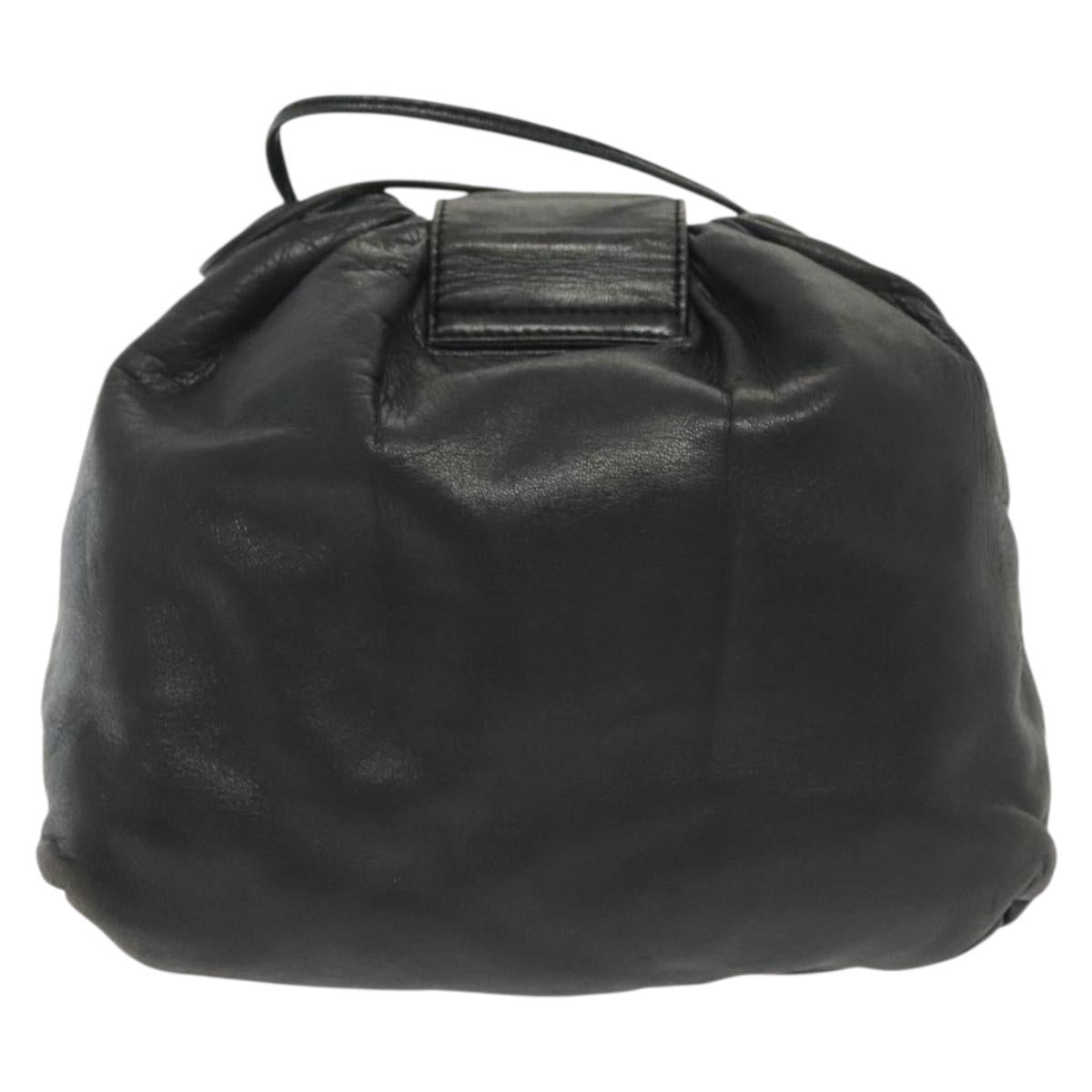 LOEWE Anagram Shoulder Bag Leather Black Auth BA5470
