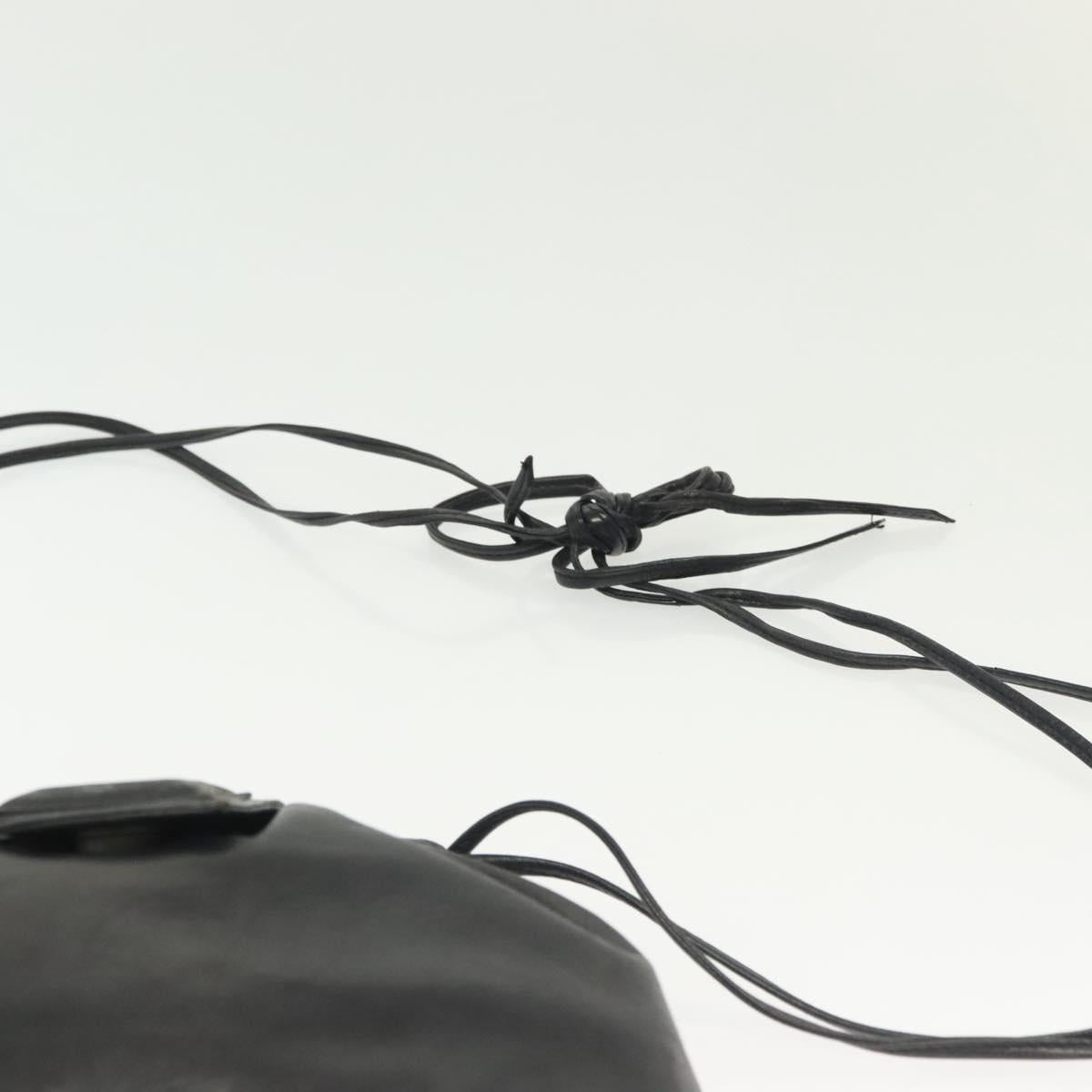 LOEWE Anagram Shoulder Bag Leather Black Auth BA5470