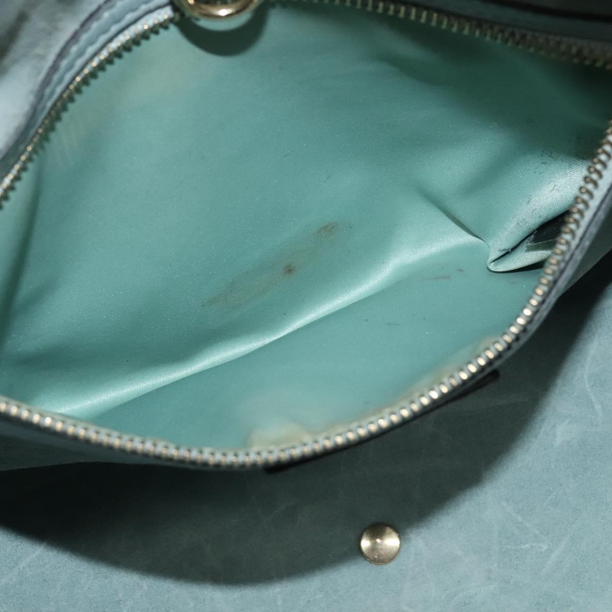 VALENTINO Hand Bag Leather 2way Light Blue Gold Auth BA5471