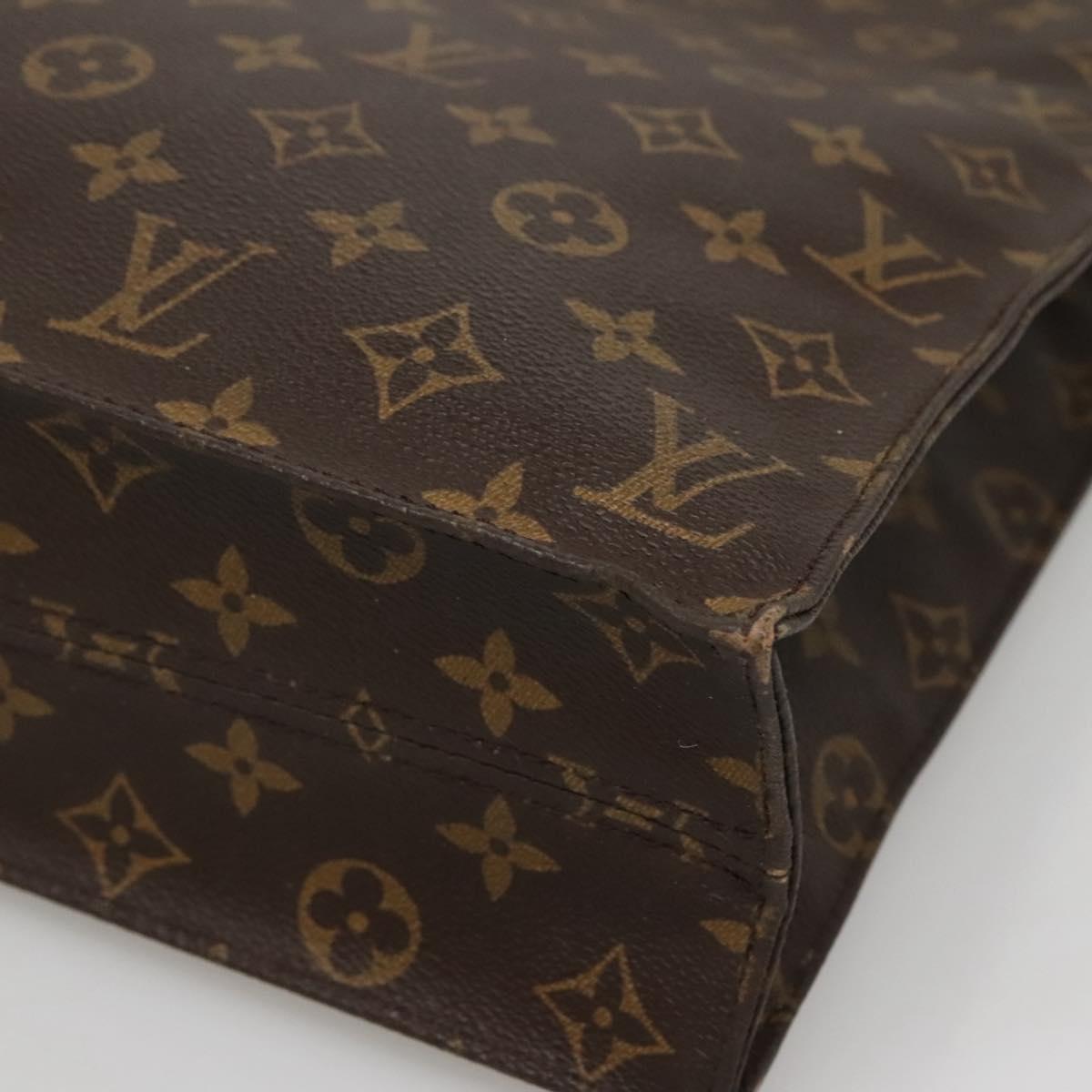 LOUIS VUITTON Monogram Sac Plat Hand Bag M51140 LV Auth BA5477
