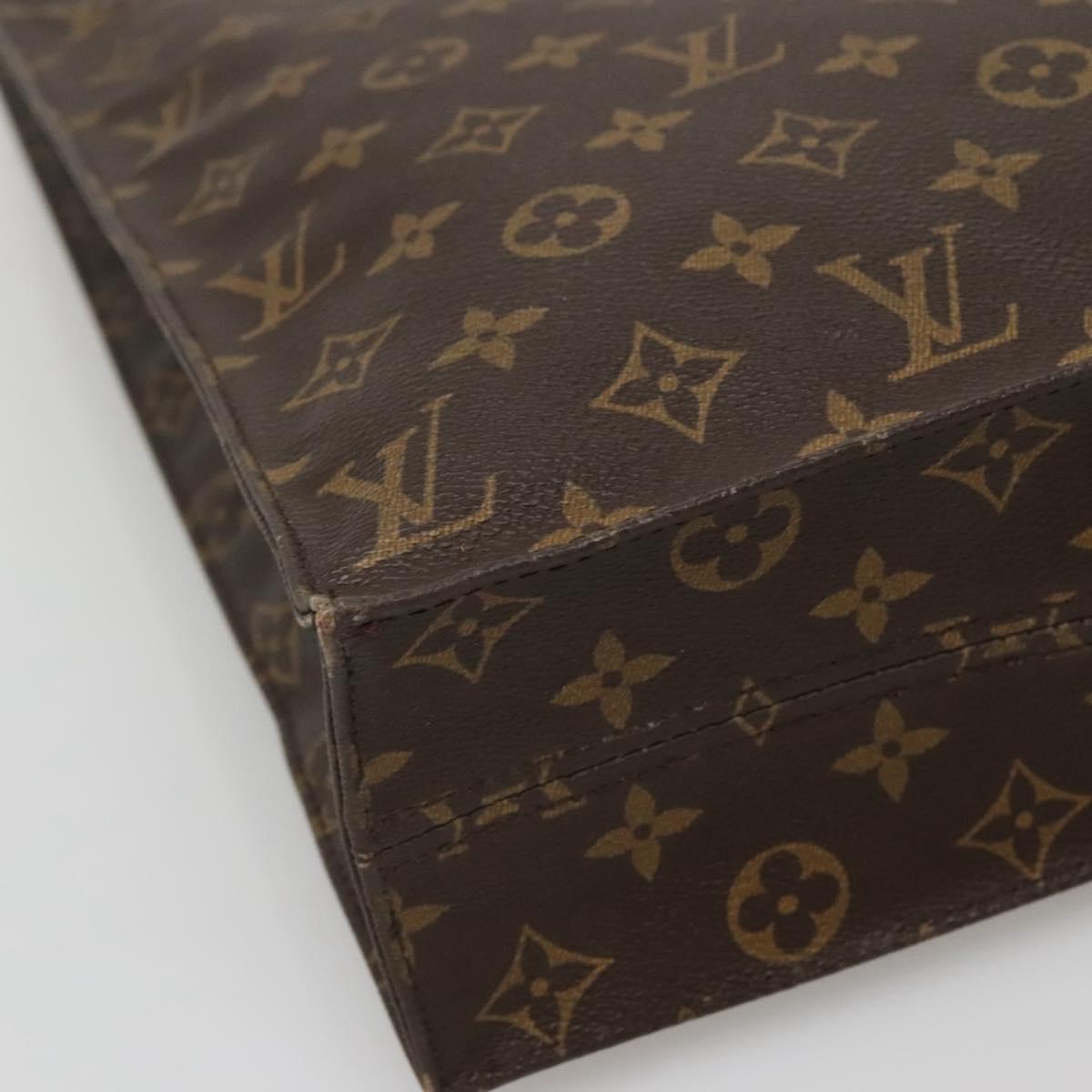 LOUIS VUITTON Monogram Sac Plat Hand Bag M51140 LV Auth BA5477