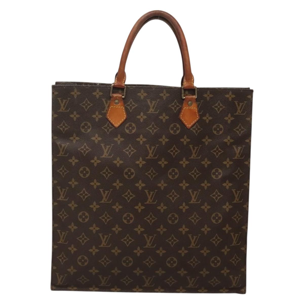 LOUIS VUITTON Monogram Sac Plat Hand Bag M51140 LV Auth BA5477