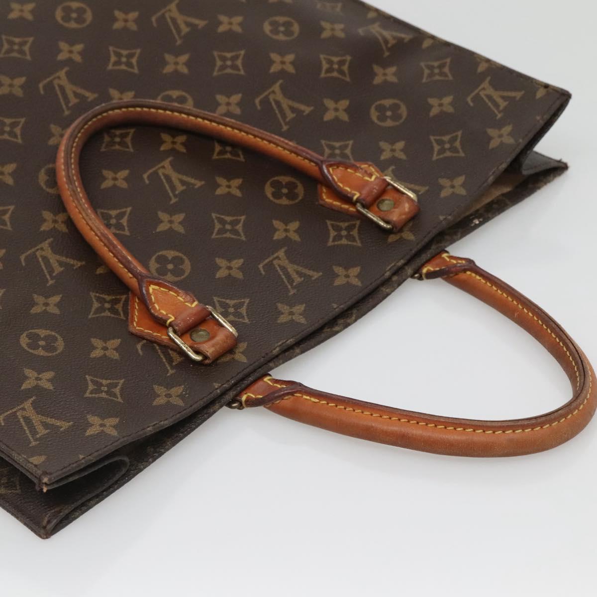 LOUIS VUITTON Monogram Sac Plat Hand Bag M51140 LV Auth BA5477