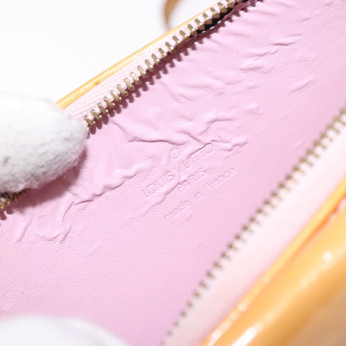 LOUIS VUITTON Vernis Motto Accessory Pouch Marshmallow Pink M91312 Auth BA5484