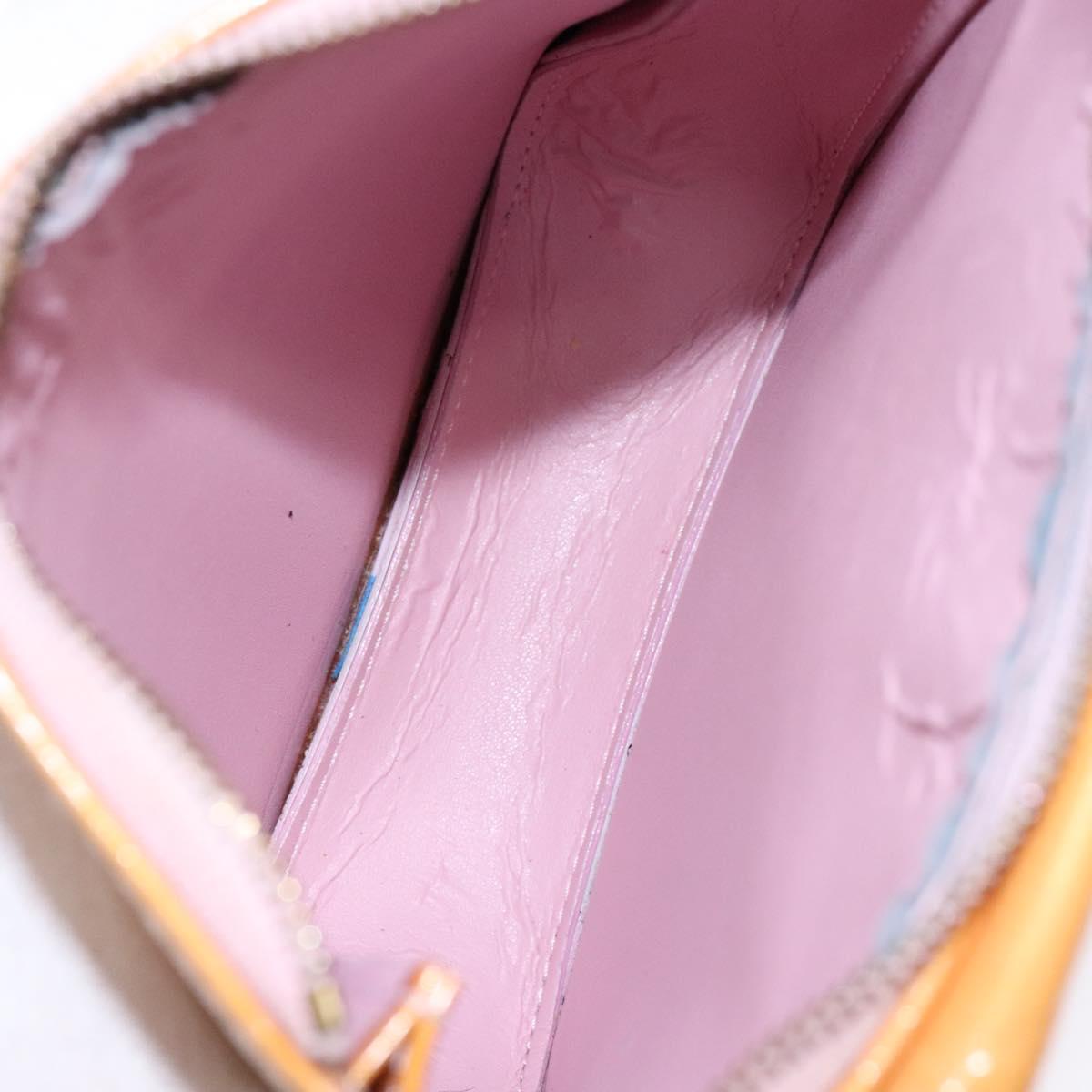 LOUIS VUITTON Vernis Motto Accessory Pouch Marshmallow Pink M91312 Auth BA5484