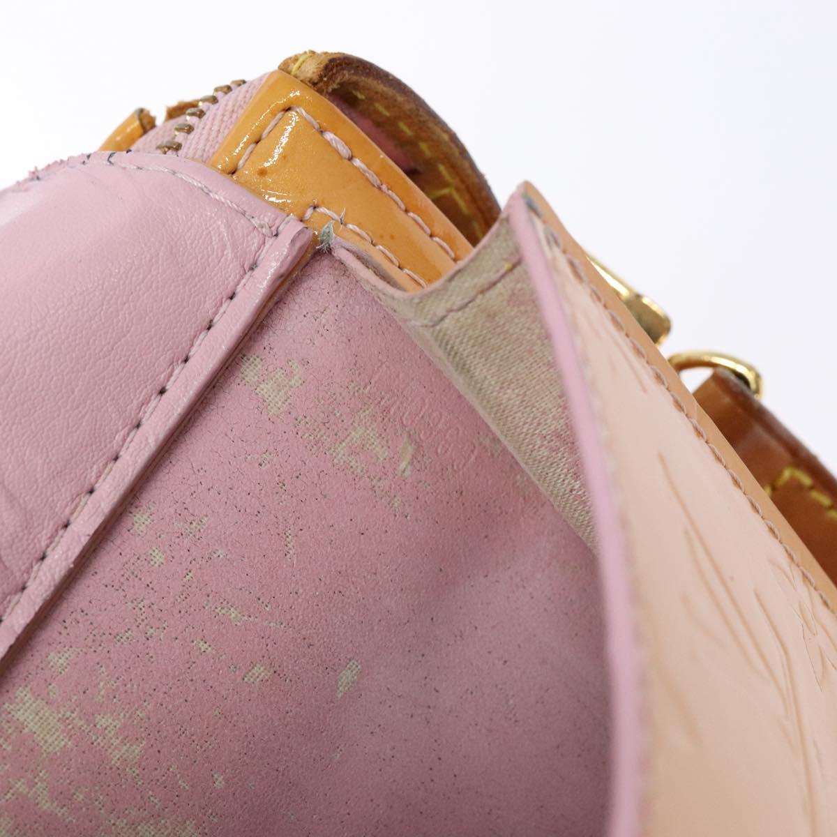 LOUIS VUITTON Vernis Motto Accessory Pouch Marshmallow Pink M91312 Auth BA5484