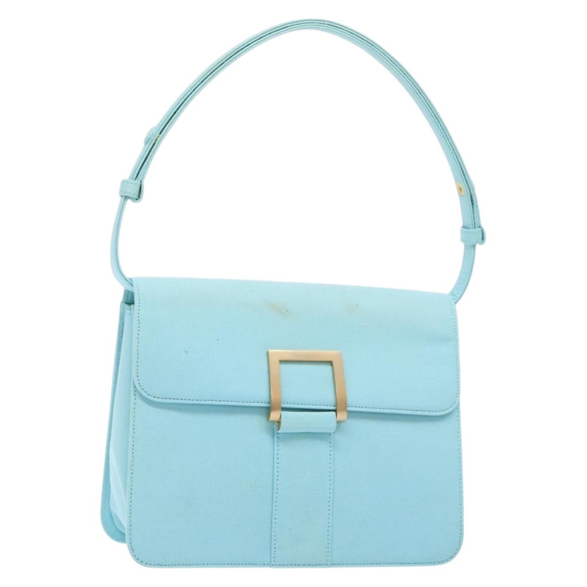 SAINT LAURENT Shoulder Bag Canvas Light Blue Auth BA5491