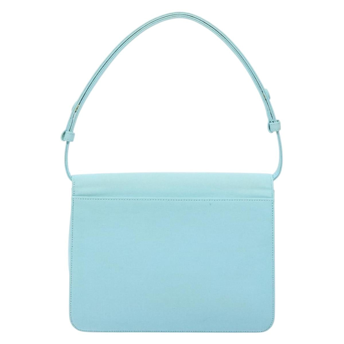 SAINT LAURENT Shoulder Bag Canvas Light Blue Auth BA5491