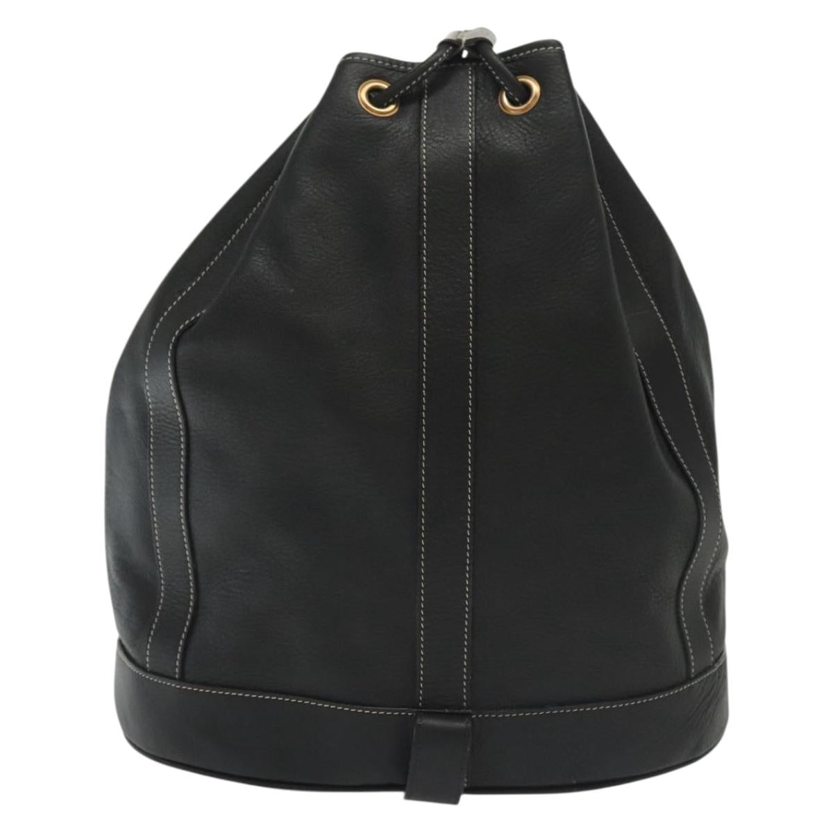 BALLY Shoulder Bag Leather Black Auth BA5494