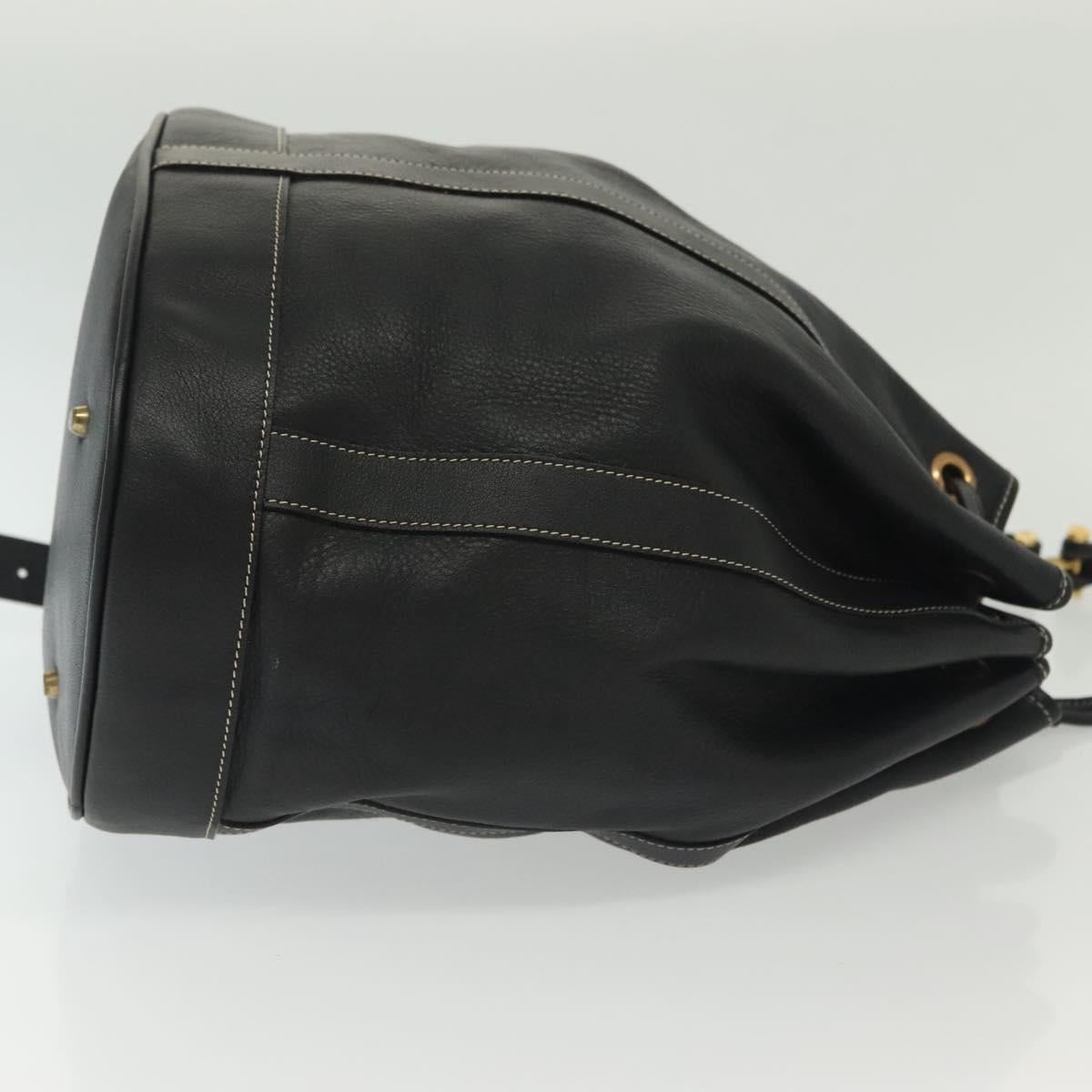 BALLY Shoulder Bag Leather Black Auth BA5494