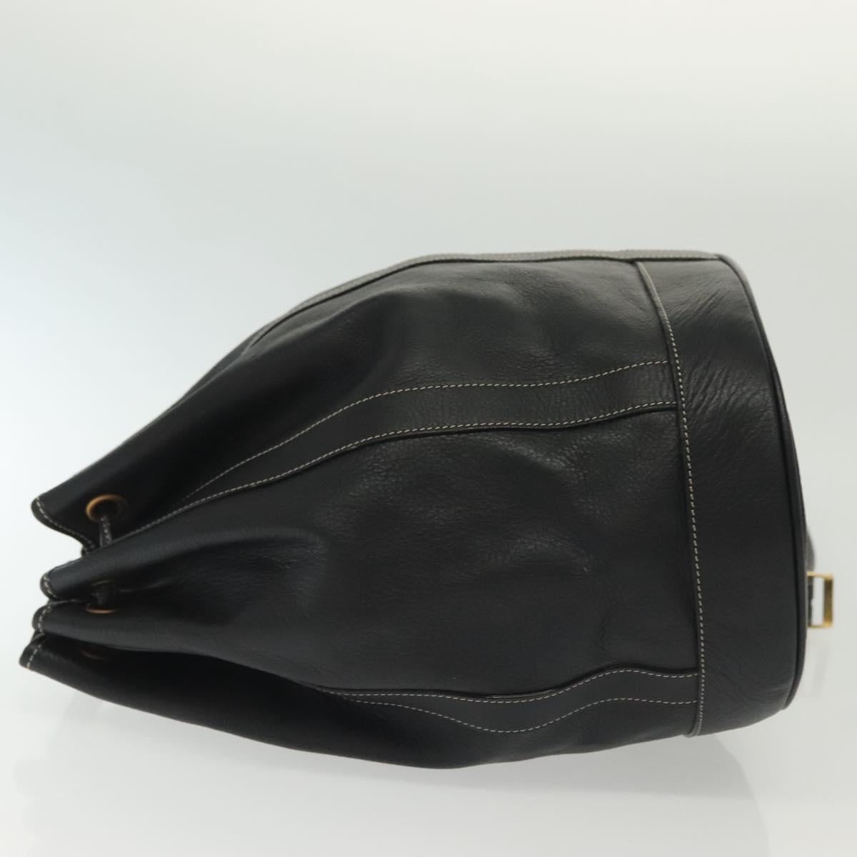 BALLY Shoulder Bag Leather Black Auth BA5494