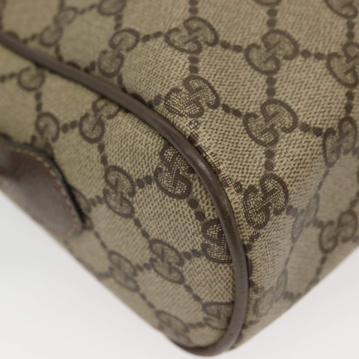 GUCCI GG Supreme Web Sherry Line Shoulder Bag PVC Beige Gold Red Auth BA5506