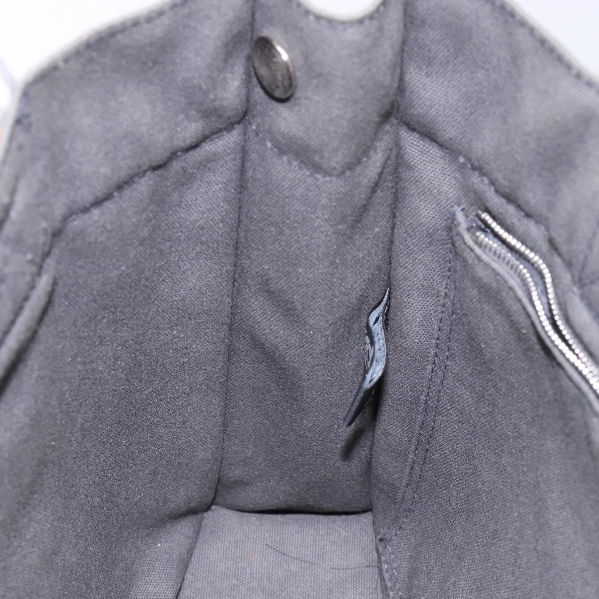 HERMES Fourre Tout PM Hand Bag Canvas Silver Gray Auth BA5534