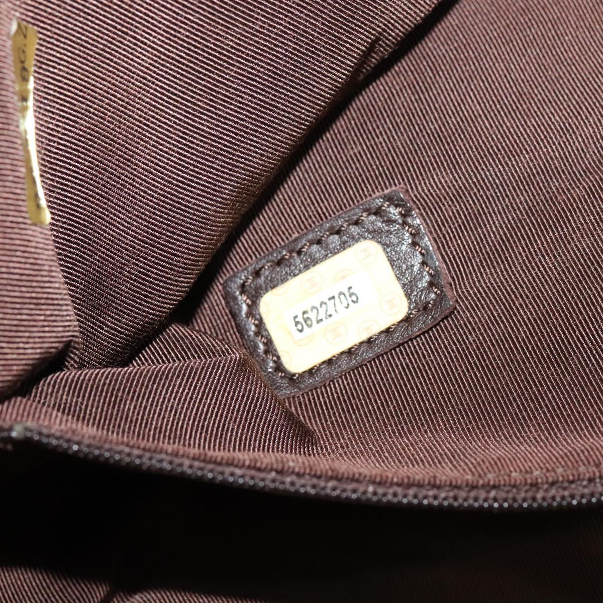 CHANEL Tote Bag Canvas Leather Beige CC Auth BA555