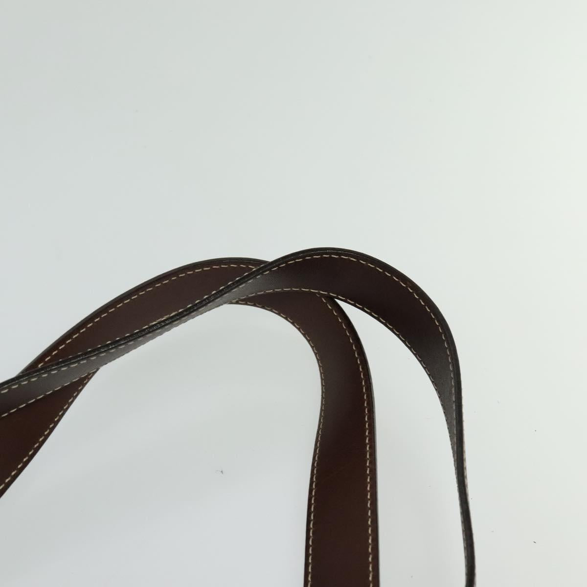 CHANEL Tote Bag Canvas Leather Beige CC Auth BA555