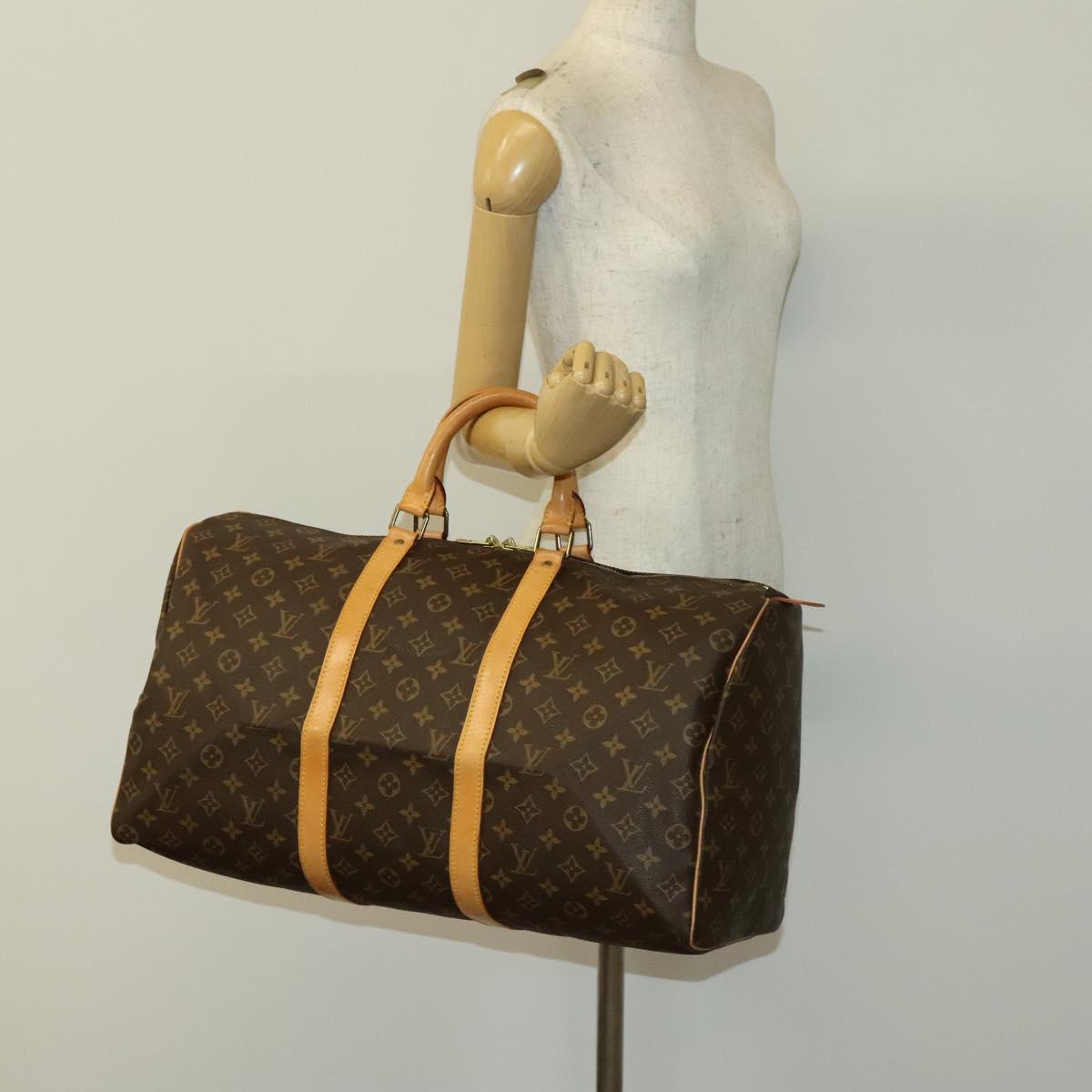 LOUIS VUITTON Monogram Keepall 50 Boston Bag M41426 LV Auth BA5550