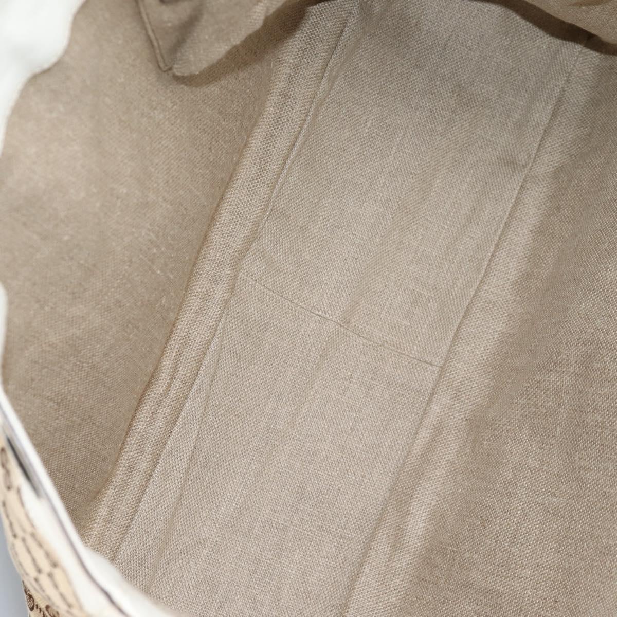 GUCCI GG Canvas Tote Bag Beige Gold 153033 Auth BA5552V