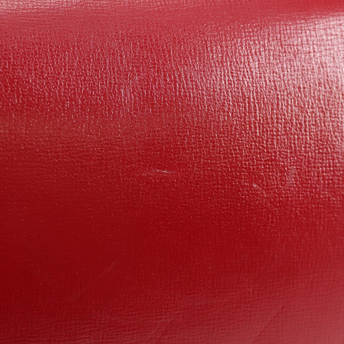 GUCCI GG Marmont Shoulder Bag Leather Red Gold 589474 Auth BA5558V