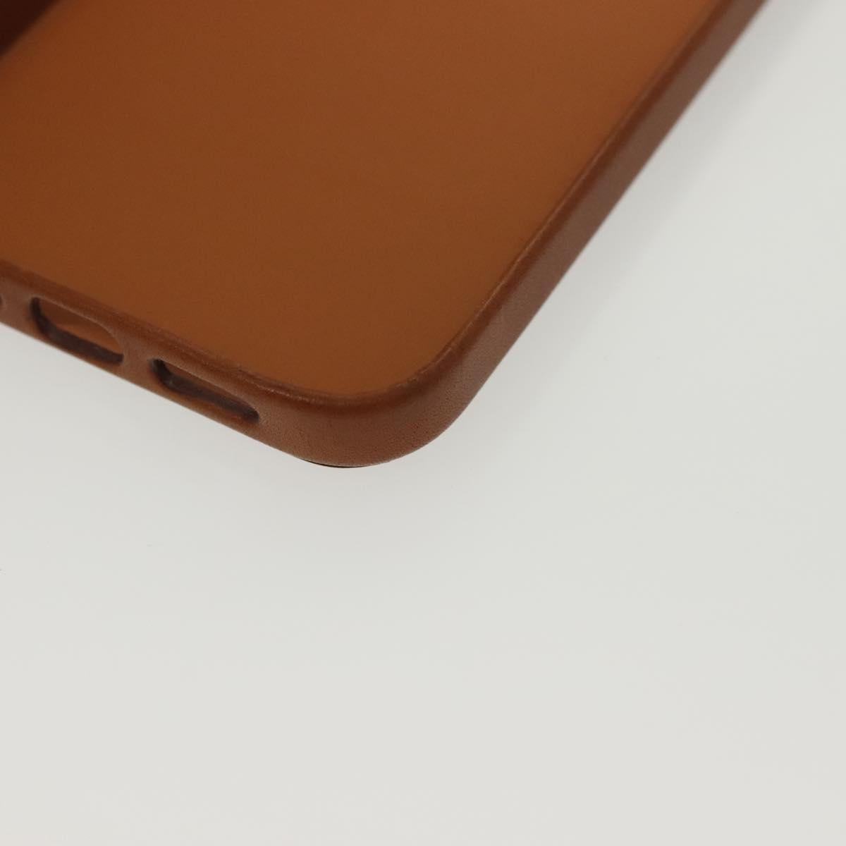 HERMES iPhone 12 & 12 Pro Case iPhone Case Leather Brown Auth BA5561