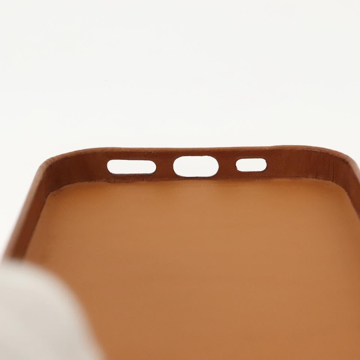 HERMES iPhone 12 & 12 Pro Case iPhone Case Leather Brown Auth BA5561