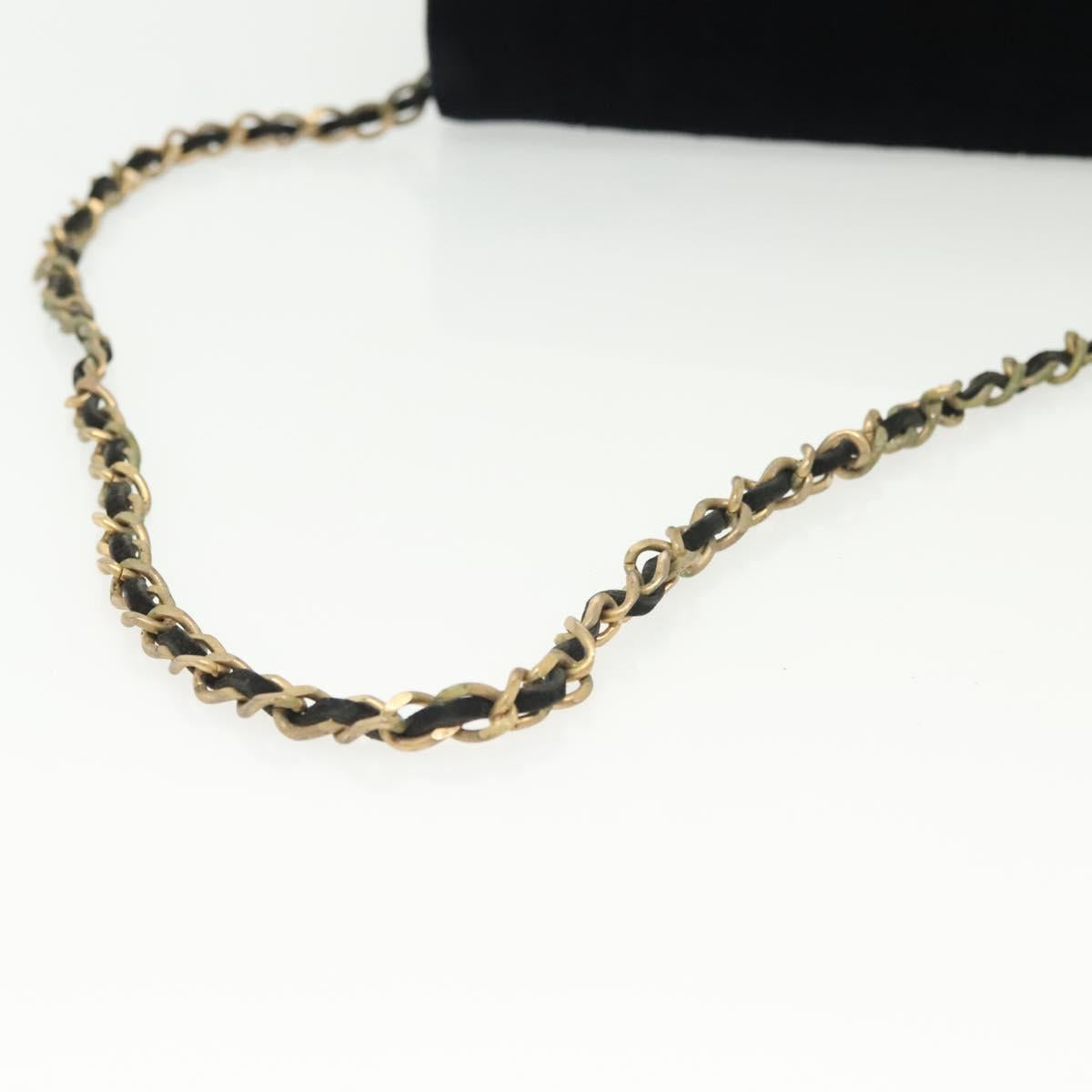 CHANEL Chain Mademoiselle Shoulder Bag Velor Black Gold CC Auth BA5562