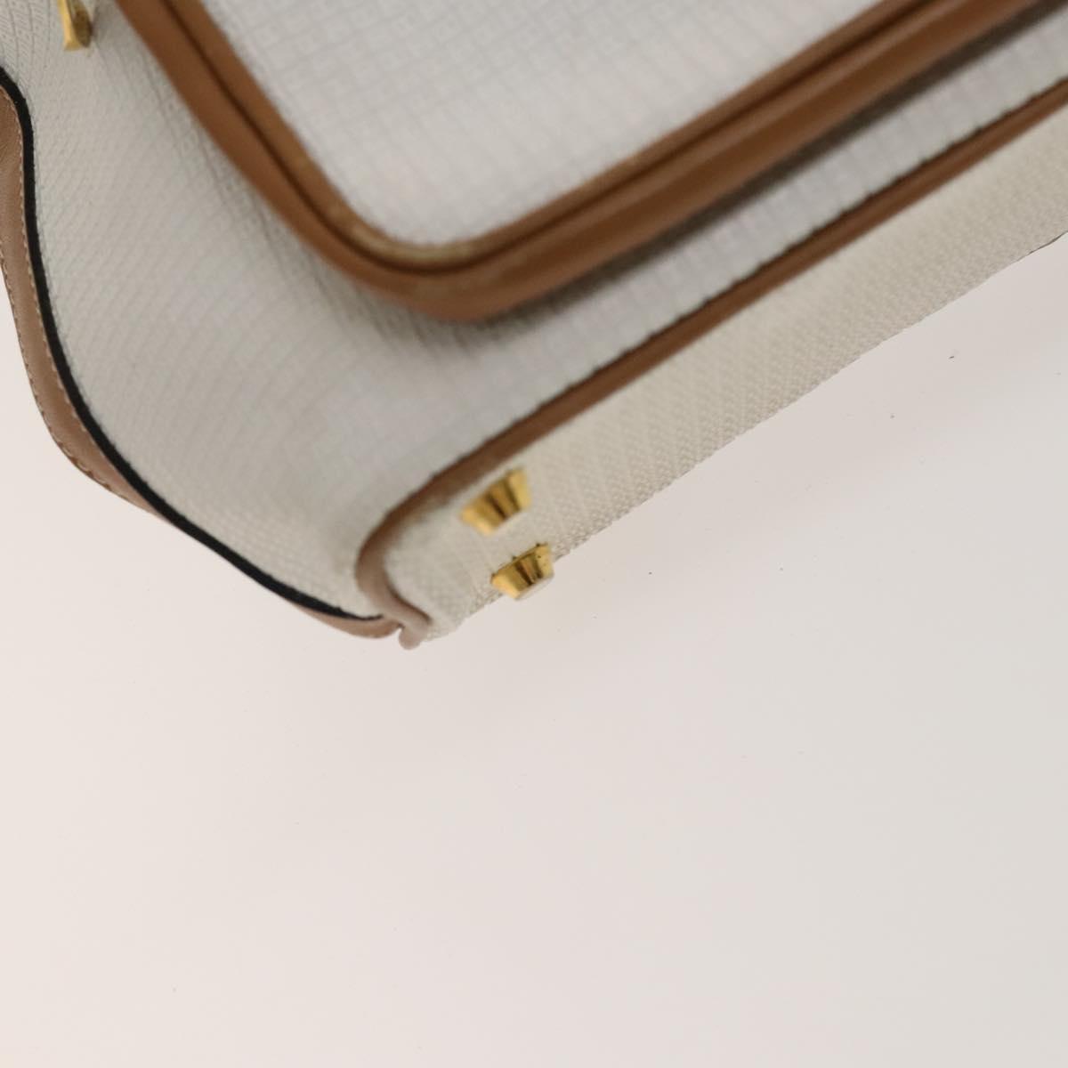 BALLY Ferragamo Shoulder Bag PVC Leather 2Set White Black Auth BA5590