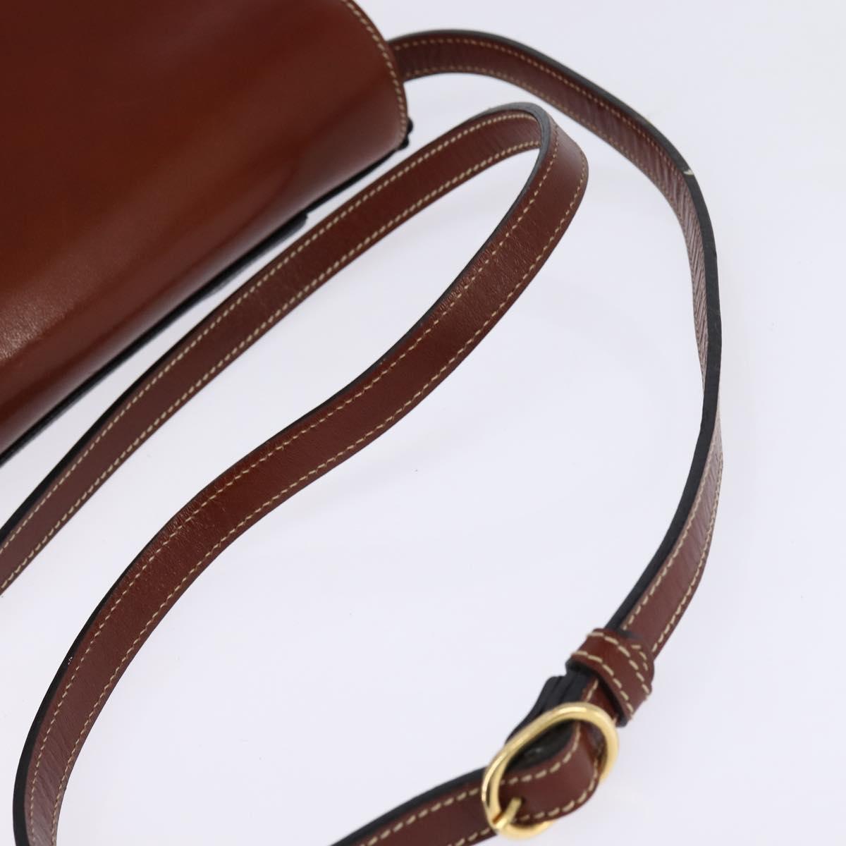 BALLY Shoulder Bag Leather Black Gold Auth BA5594