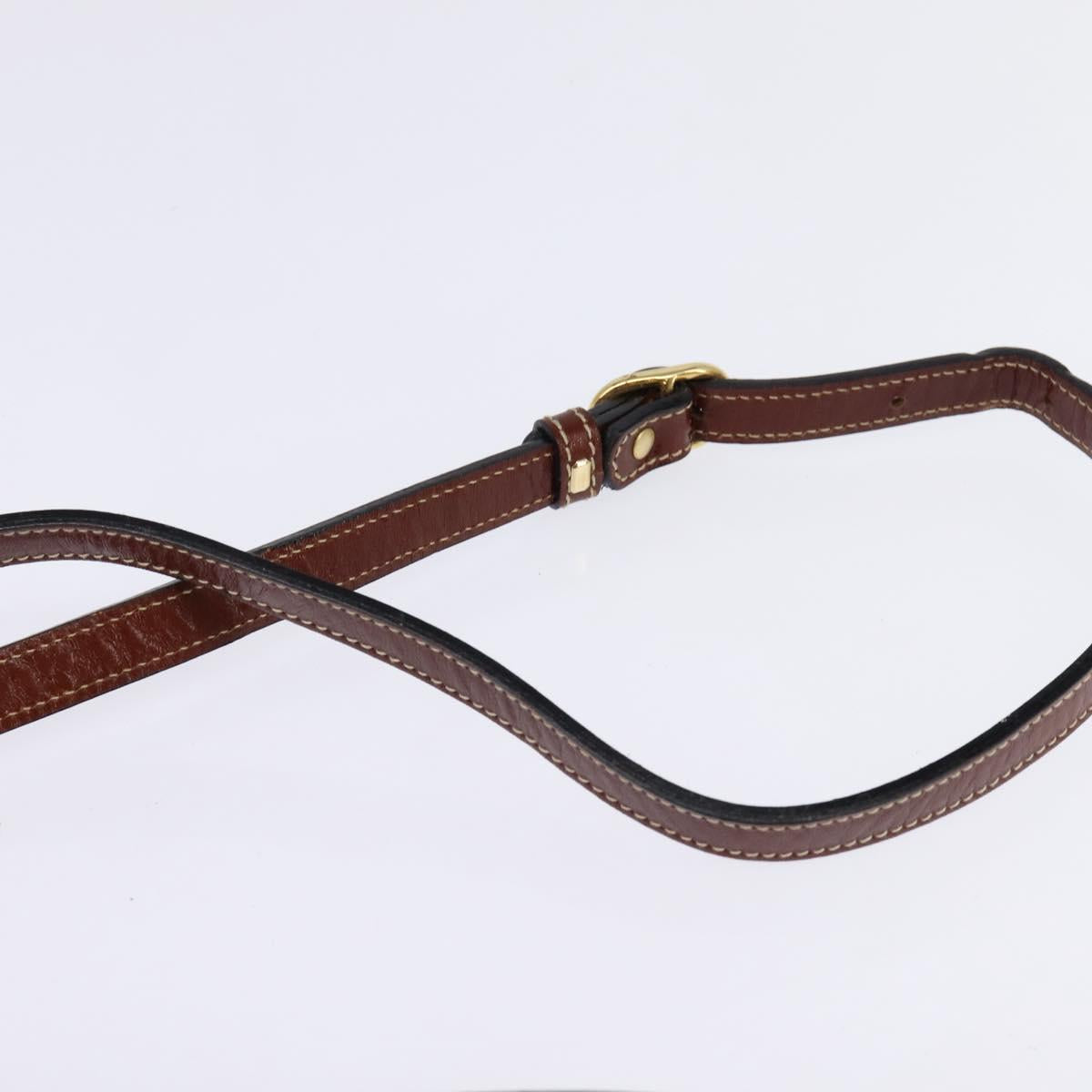 BALLY Shoulder Bag Leather Black Gold Auth BA5594