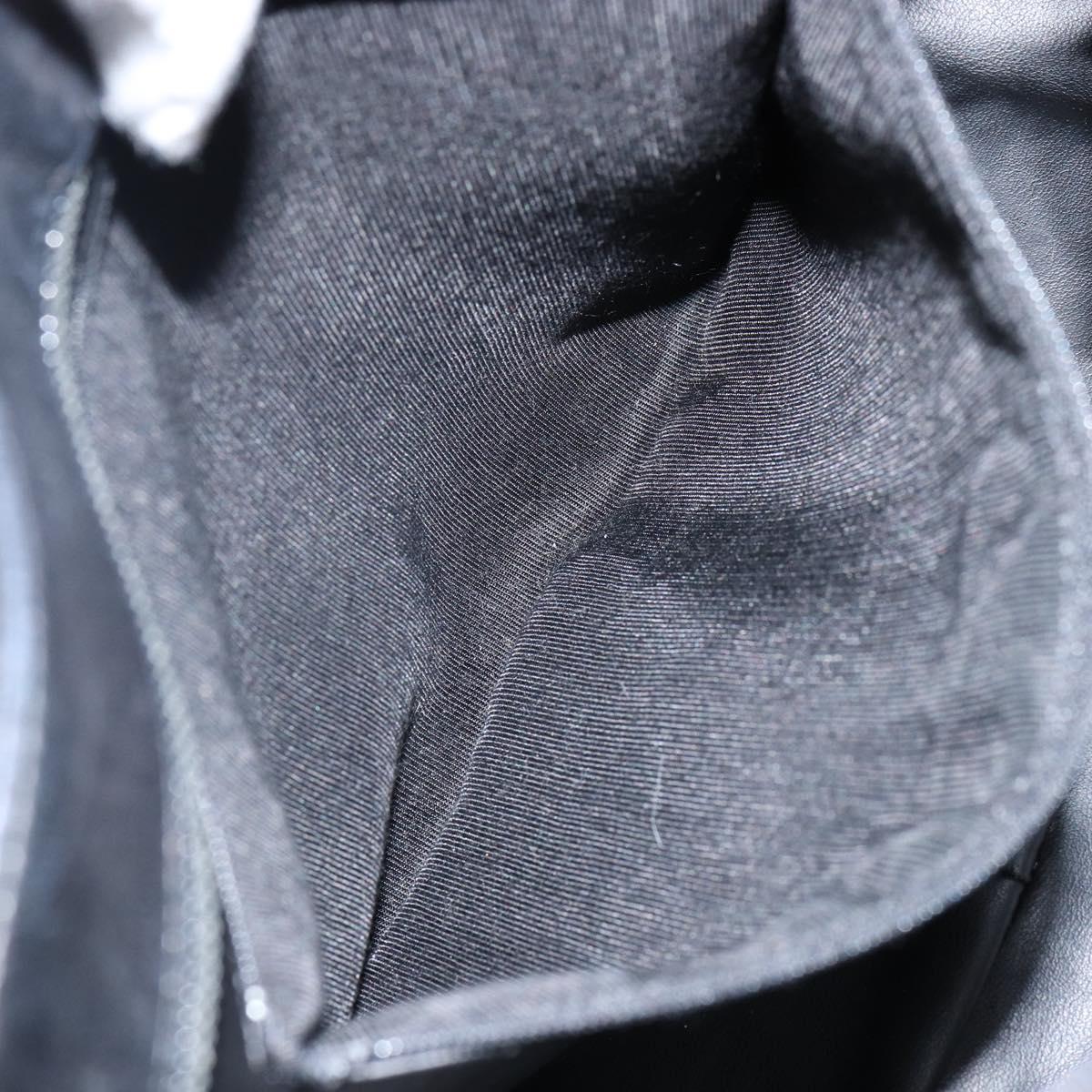 BALLY Hand Bag Leather Black Gold Auth BA5595