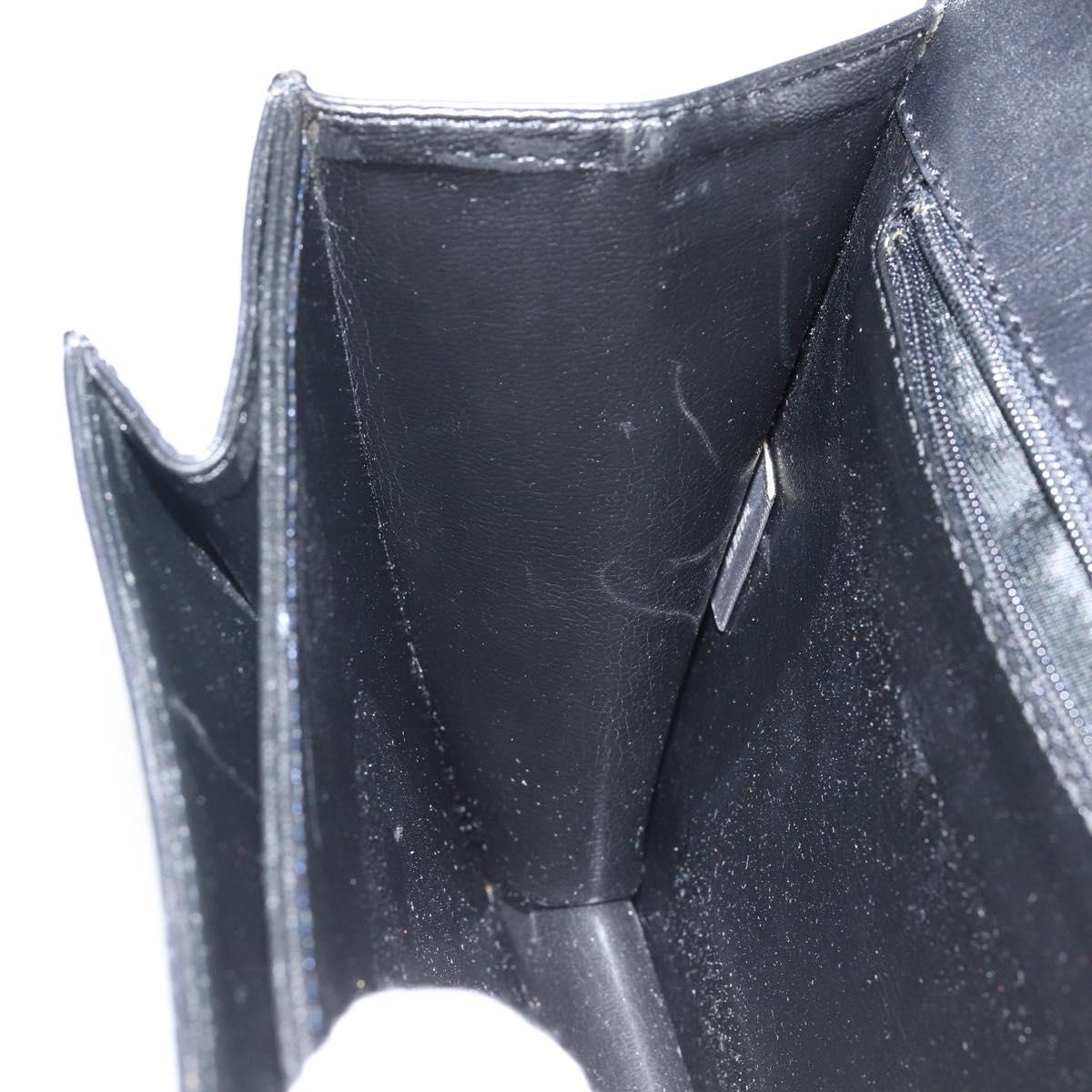 BALLY Hand Bag Leather Black Gold Auth BA5596