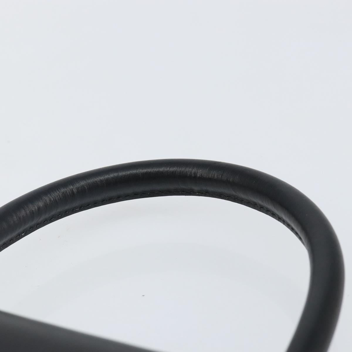 BALLY Hand Bag Leather Black Gold Auth BA5596