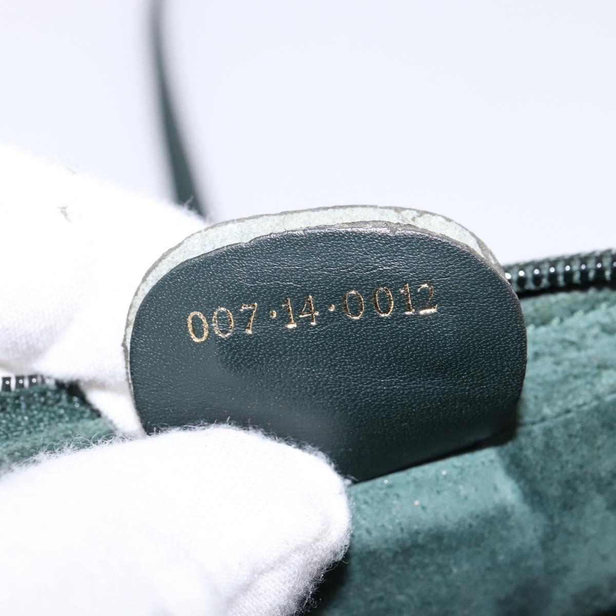 GUCCI Shoulder Bag Leather Green Gold Auth BA5602