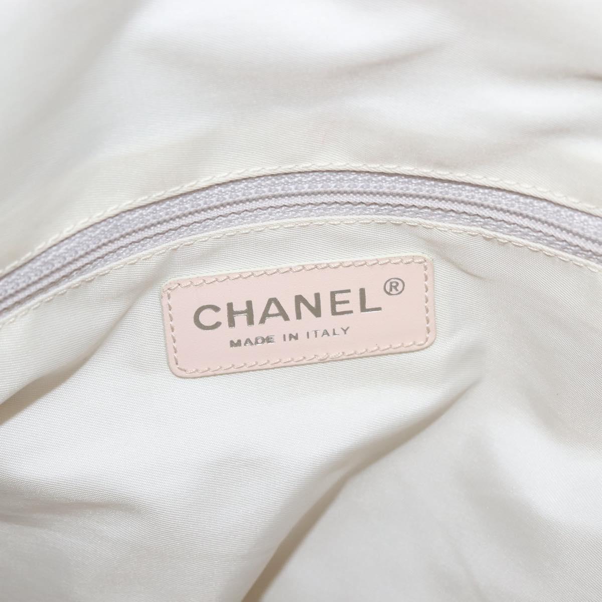 CHANEL New Travel Line Tote Bag Canvas Pink CC Auth BA5609