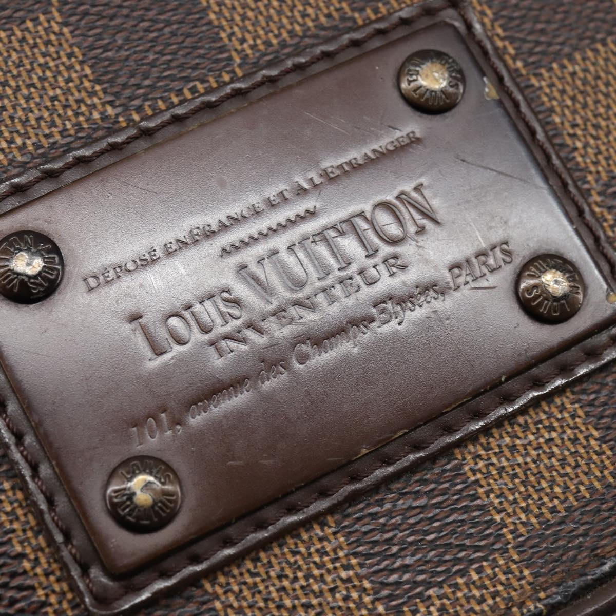 LOUIS VUITTON Damier Ebene Brooklyn PM Shoulder Bag N51210 LV Auth BA5619