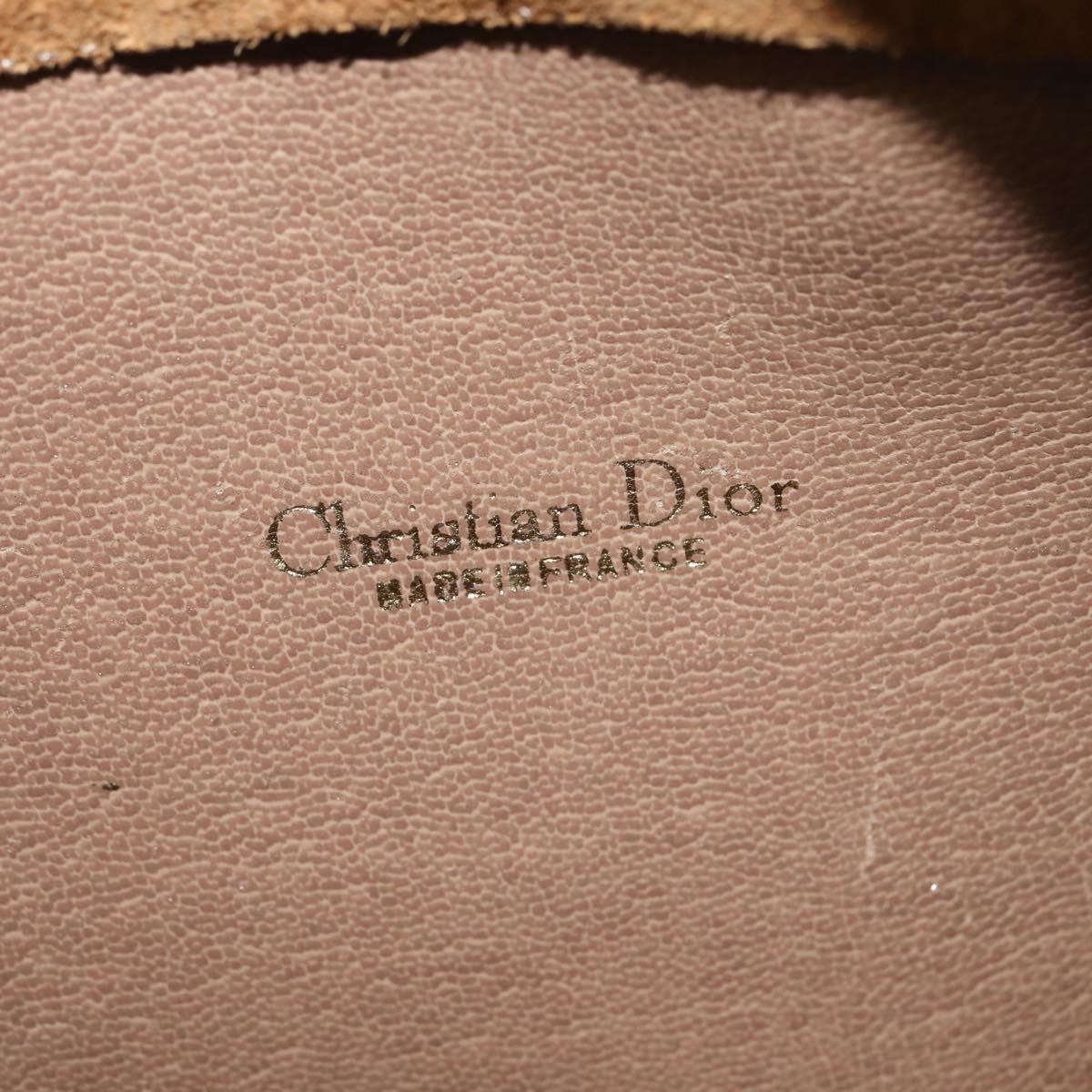 Christian Dior Honeycomb Canvas Shoulder Bag PVC Beige Gold Auth BA5627