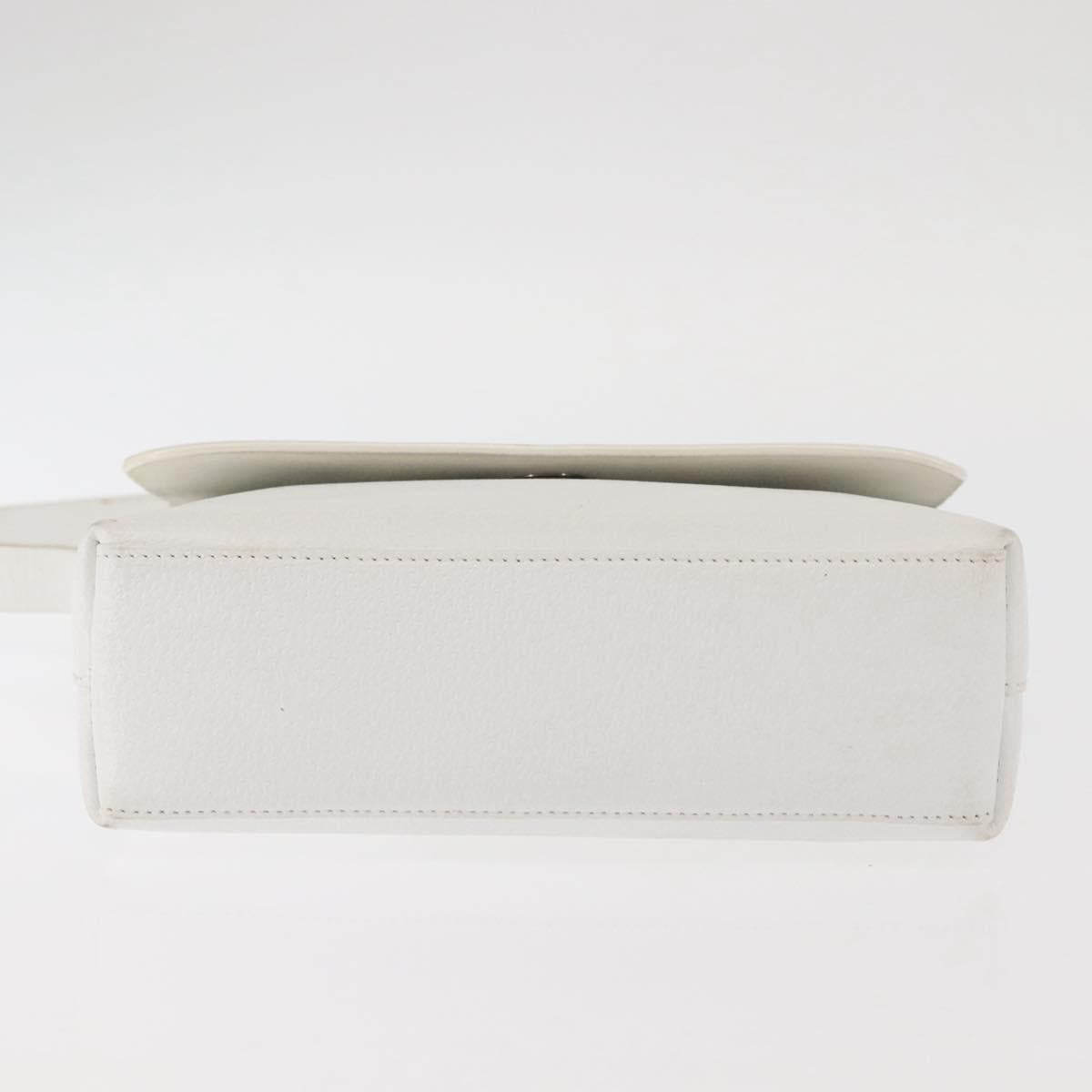 GUCCI Shoulder Bag Leather White Silver 001 1998 1767 Auth BA5637