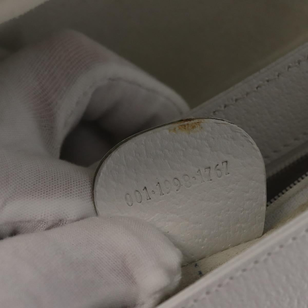 GUCCI Shoulder Bag Leather White Silver 001 1998 1767 Auth BA5637