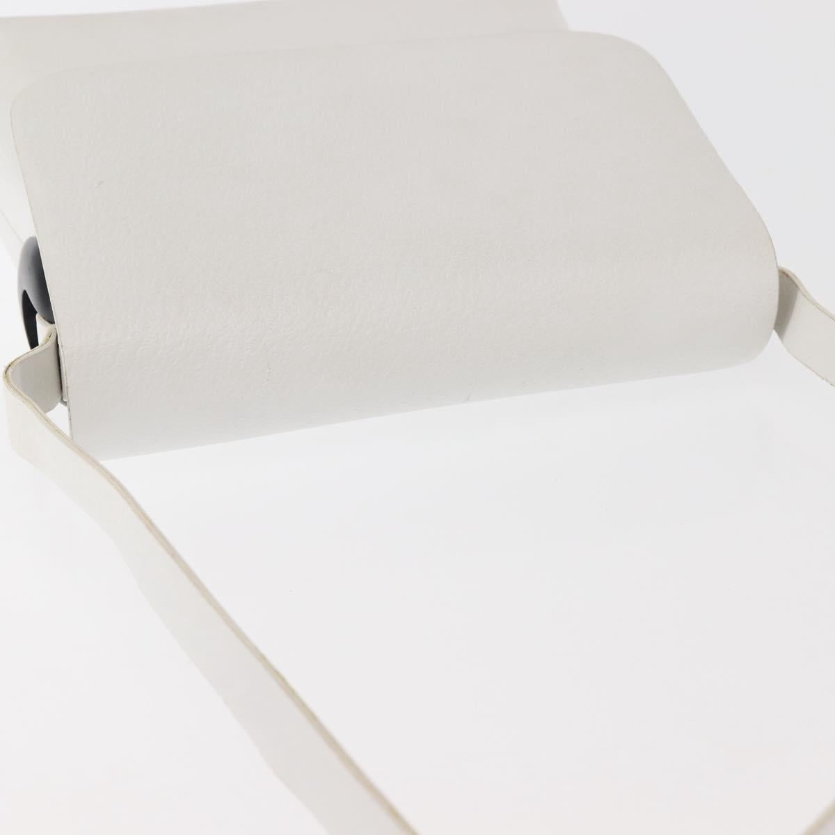 GUCCI Shoulder Bag Leather White Silver 001 1998 1767 Auth BA5637