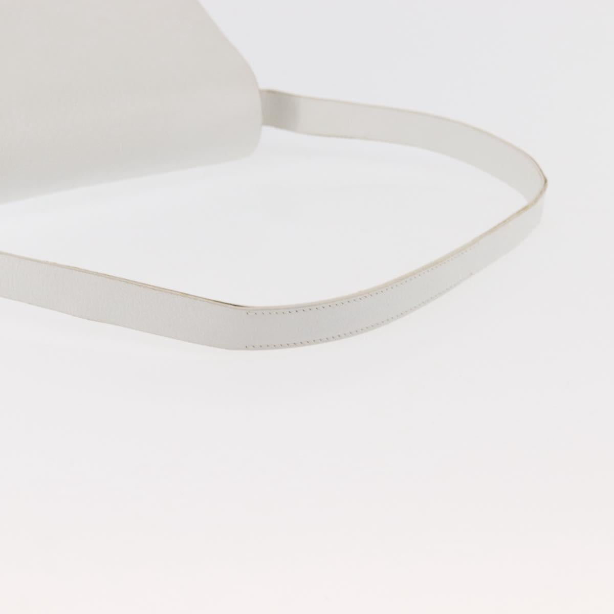 GUCCI Shoulder Bag Leather White Silver 001 1998 1767 Auth BA5637