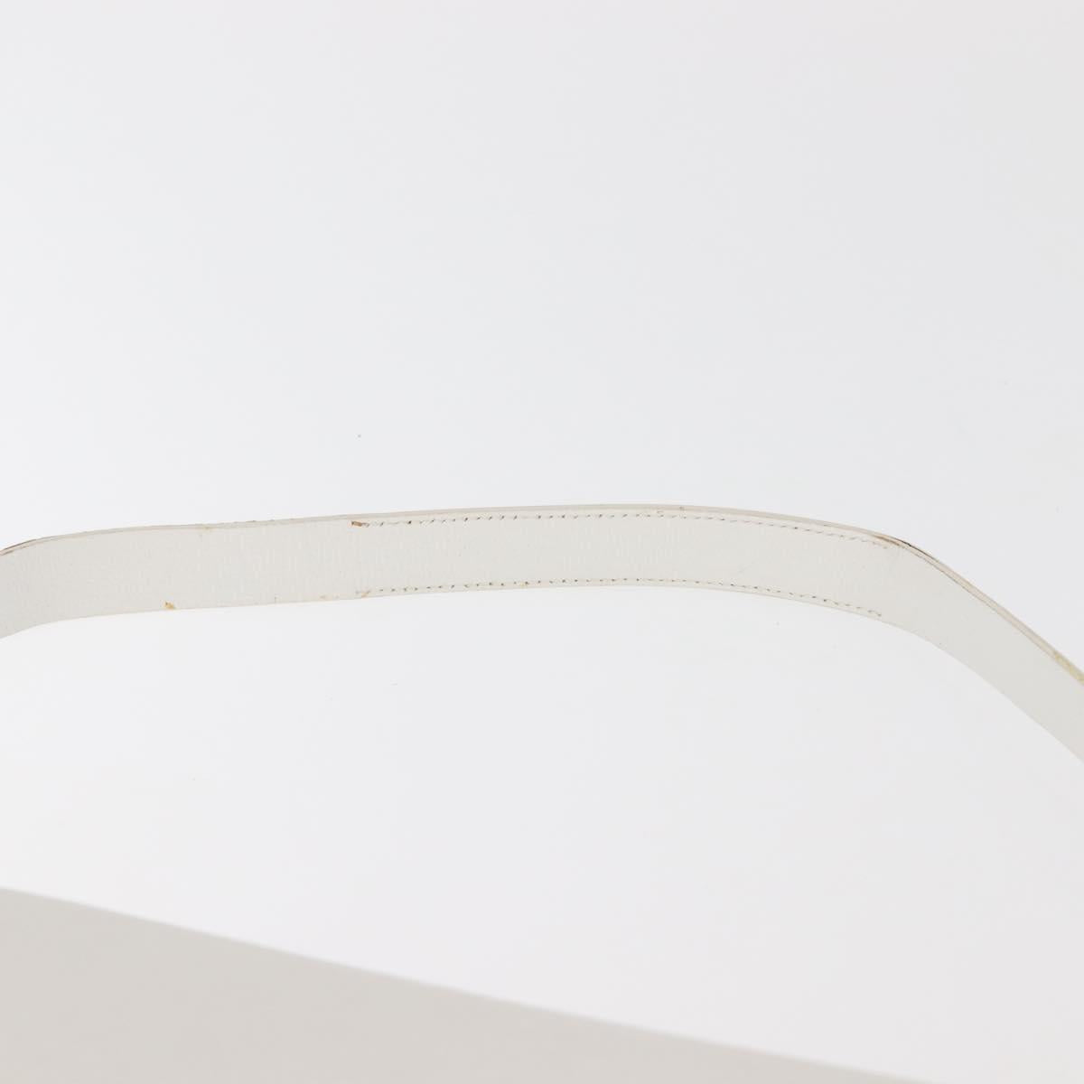 GUCCI Shoulder Bag Leather White Silver 001 1998 1767 Auth BA5637