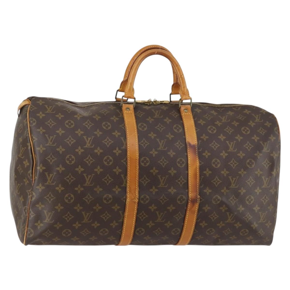 LOUIS VUITTON Monogram Keepall 55 Boston Bag M41424 LV Auth BA5651