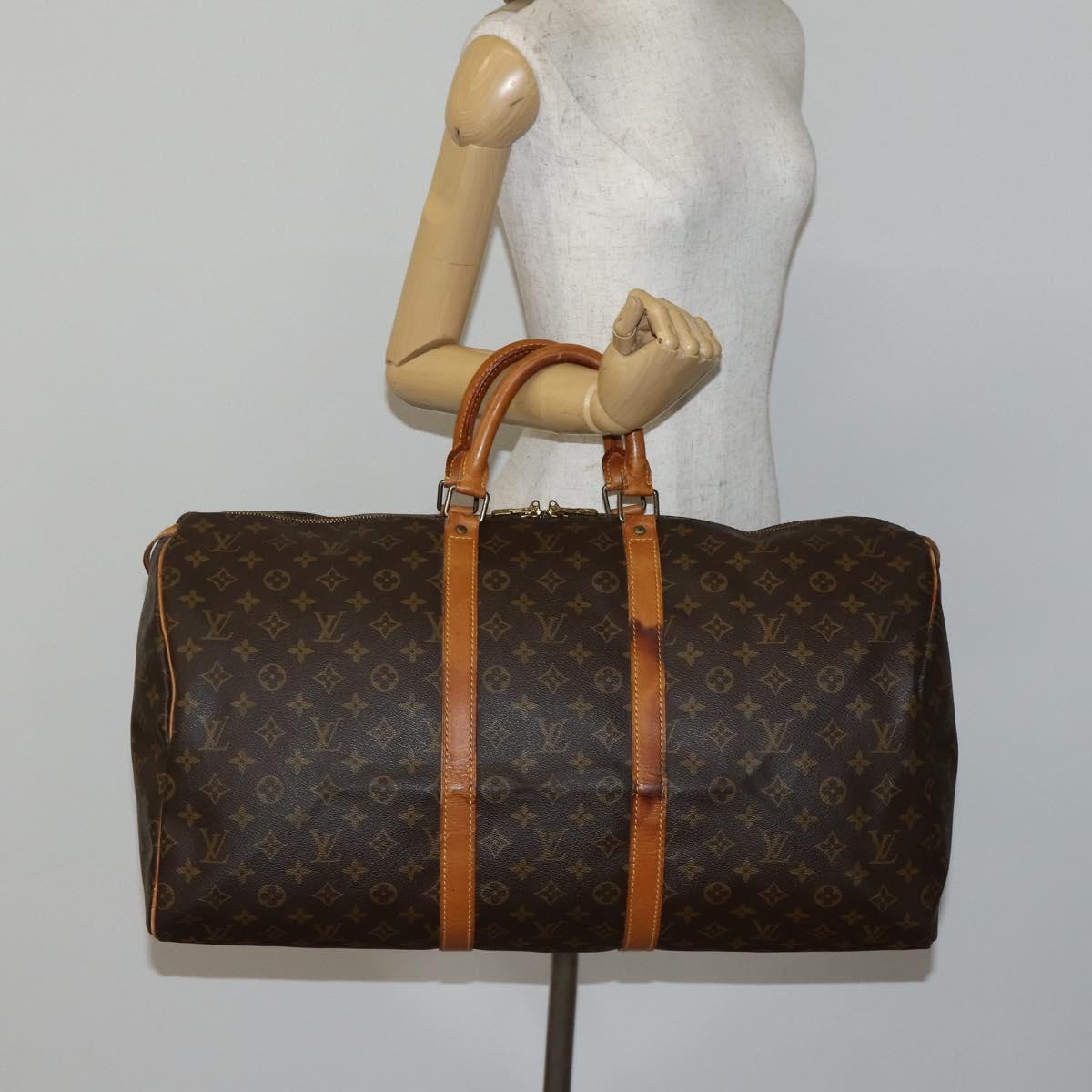 LOUIS VUITTON Monogram Keepall 55 Boston Bag M41424 LV Auth BA5651