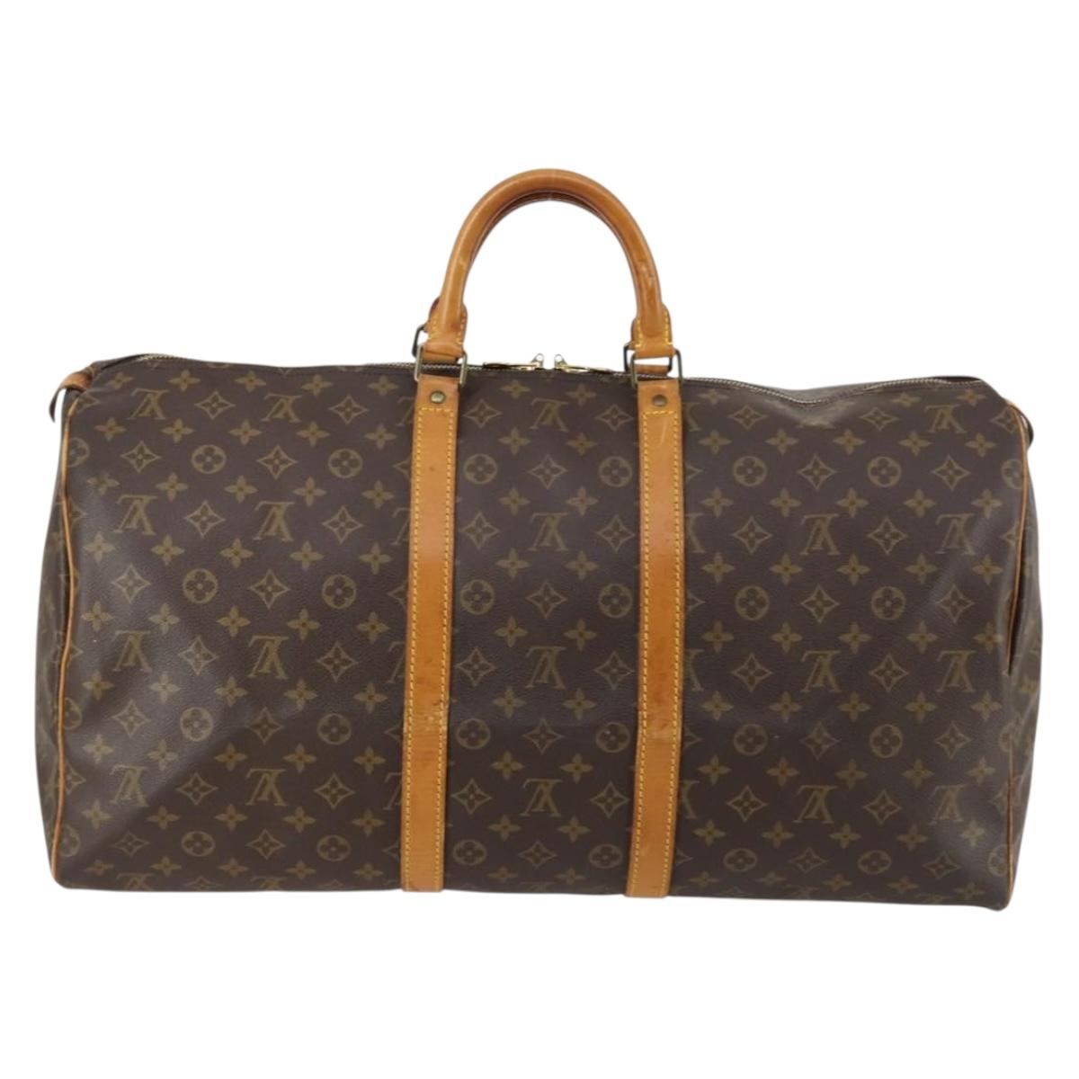 LOUIS VUITTON Monogram Keepall 55 Boston Bag M41424 LV Auth BA5651