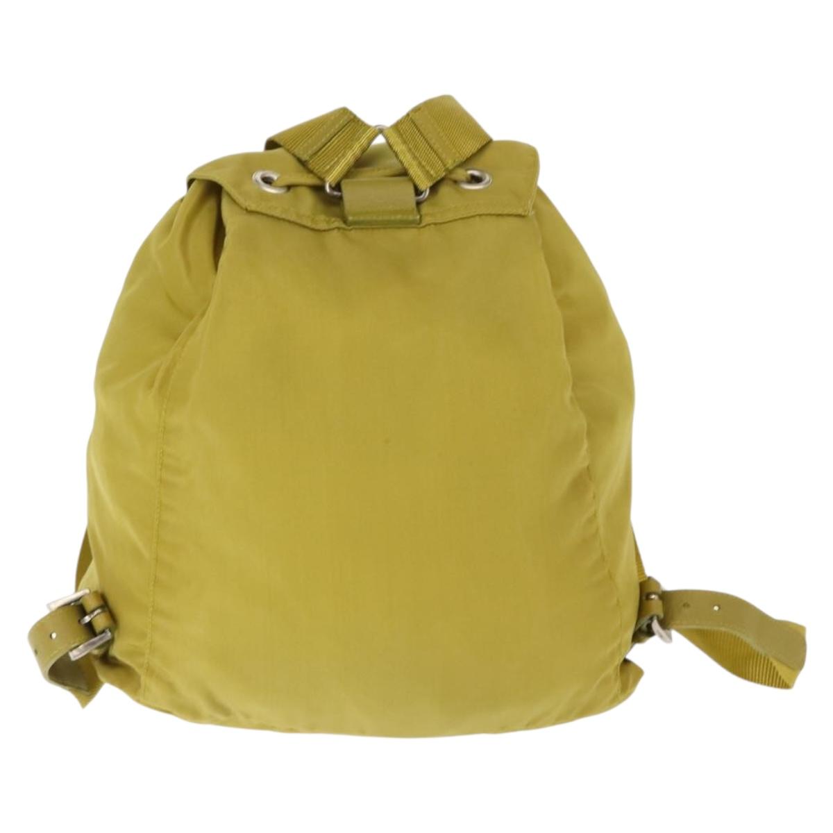 PRADA Backpack Nylon Green Silver Auth BA5656