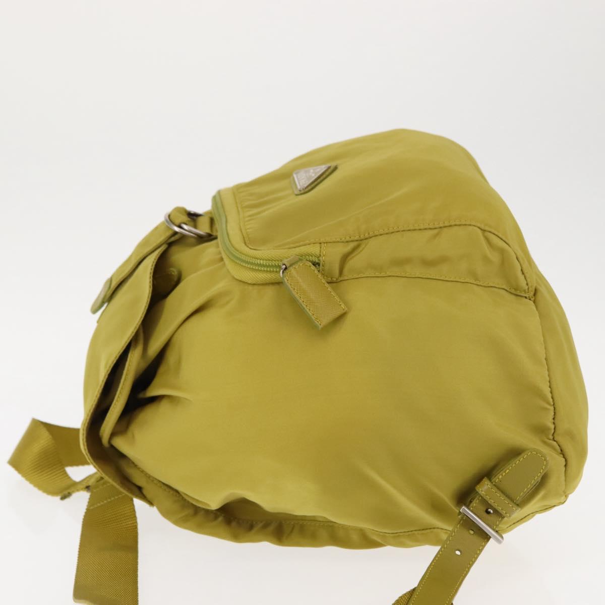 PRADA Backpack Nylon Green Silver Auth BA5656