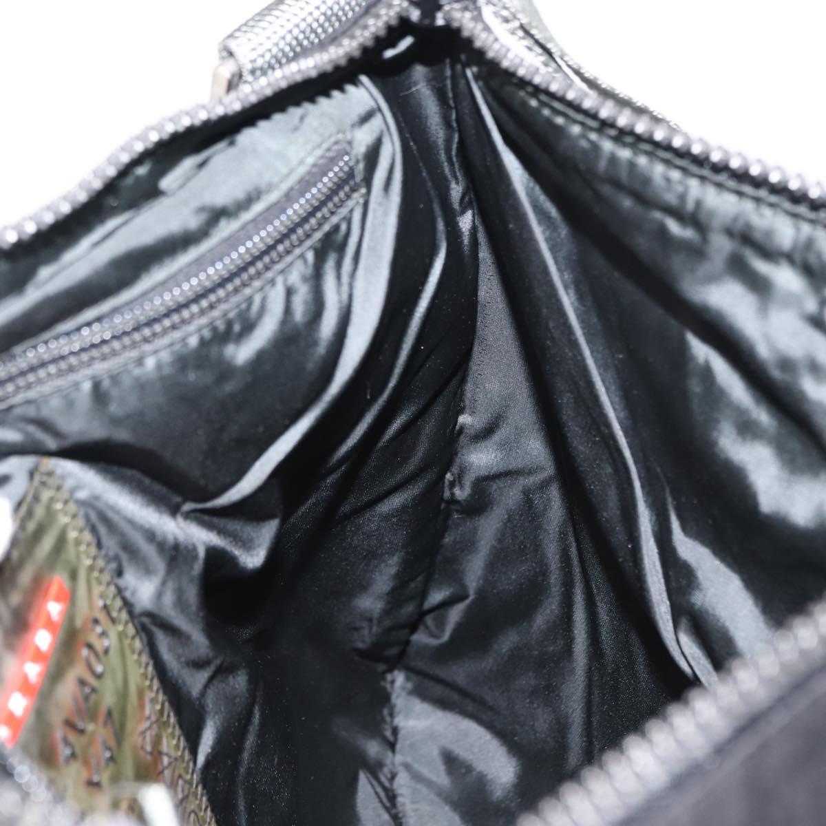 PRADA Sports Shoulder Bag Nylon Black Silver Auth BA5671